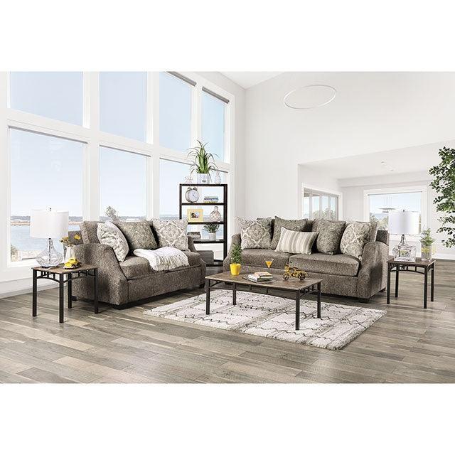 Laila SM3082-LV Gray Transitional Love Seat By Furniture Of America - sofafair.com