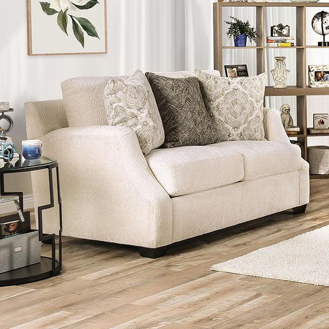 Laila SM3083-LV Ivory Transitional Love Seat By Furniture Of America - sofafair.com