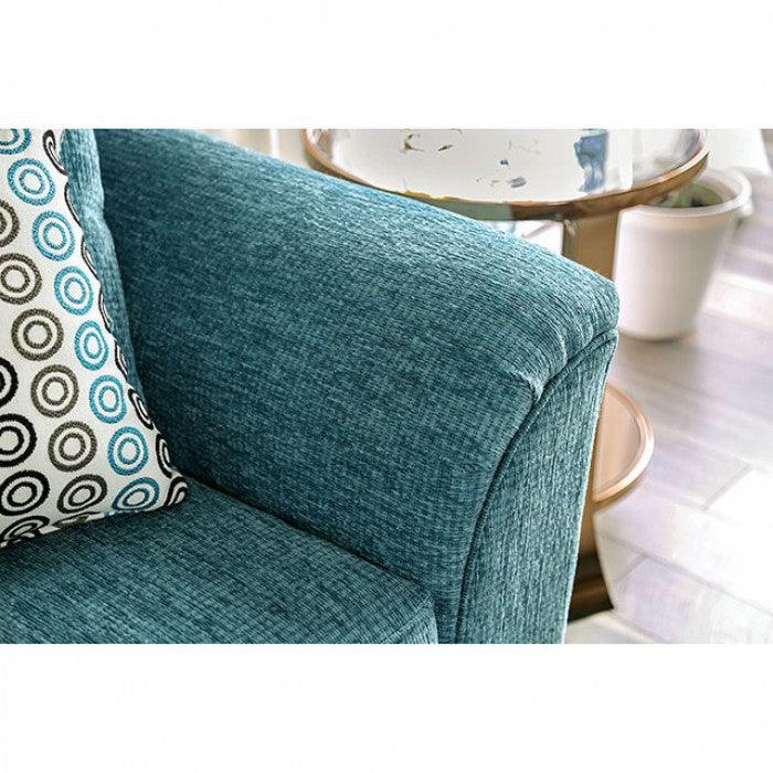 River SM4120-LV Turquoise Transitional Love Seat By furniture of america - sofafair.com