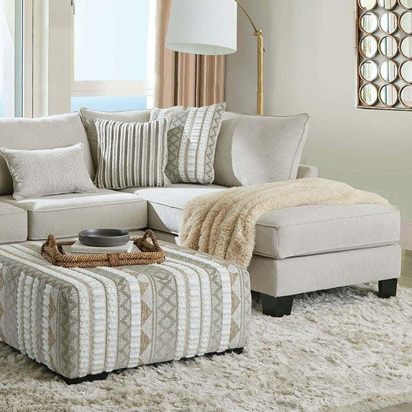 Clapham SM5125 Beige/Ivory Contemporary Sectional By Furniture Of America - sofafair.com
