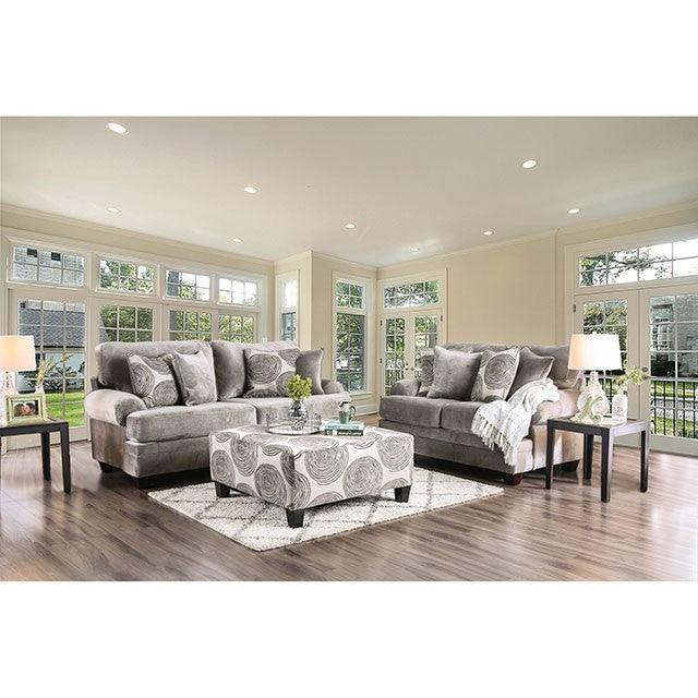 Bonaventura SM5142GY-SF Gray/Pattern Transitional Sofa By Furniture Of America - sofafair.com
