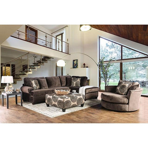 Bonaventura SM5143BR Brown Transitional Sectional By Furniture Of America - sofafair.com