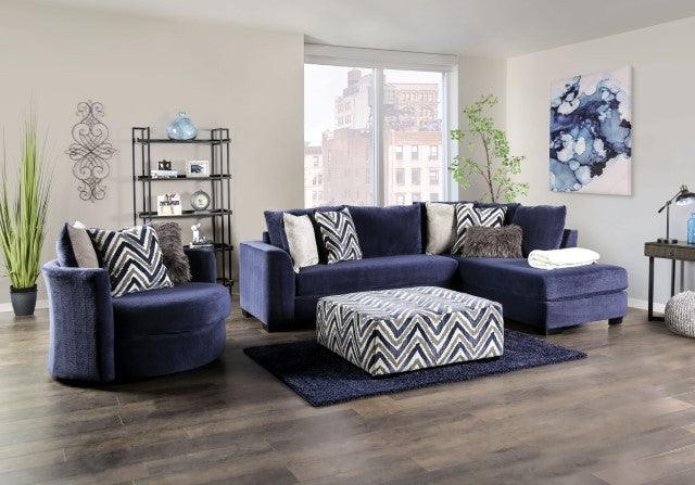 Griswold SM5151 Navy Transitional Sectional By Furniture Of America - sofafair.com