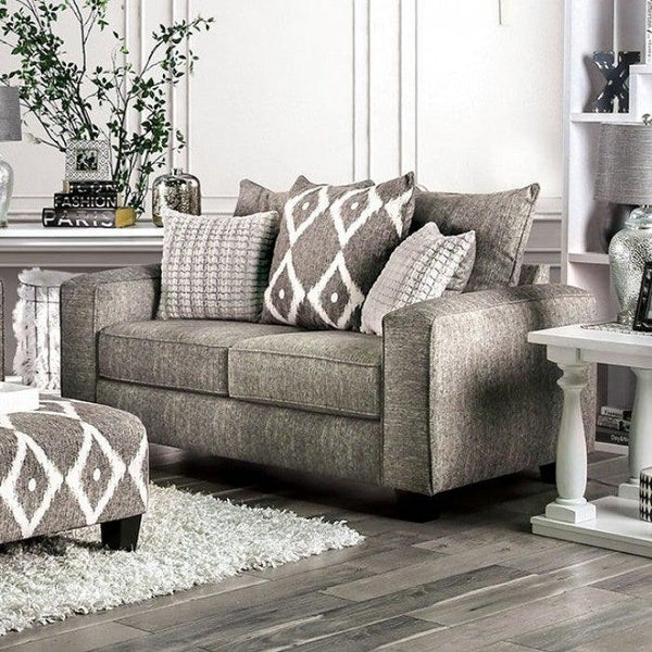 Basie SM5156-LV Gray Transitional Love Seat By furniture of america - sofafair.com