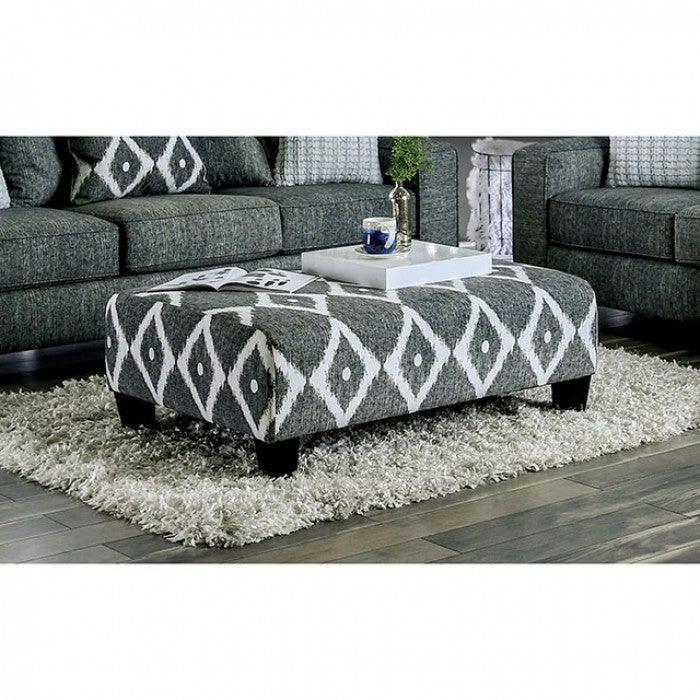 Basie SM5156-OT Gray Transitional Ottoman By furniture of america - sofafair.com