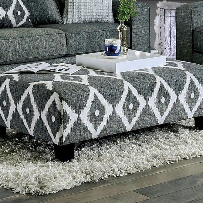 Basie SM5156-OT Gray Transitional Ottoman By furniture of america - sofafair.com