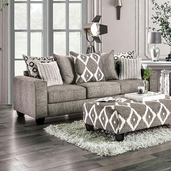 Basie SM5156-SF Gray Transitional Sofa By Furniture Of America - sofafair.com