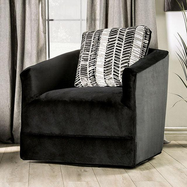 Modbury SM5160-CH Black Transitional Chair By Furniture Of America - sofafair.com