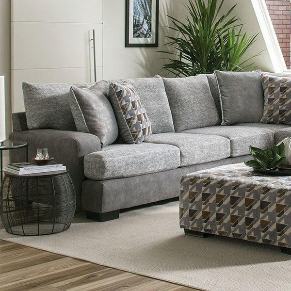 Alannah SM5184 Light Gray/Gray/Brown Transitional Sectional By Furniture Of America - sofafair.com