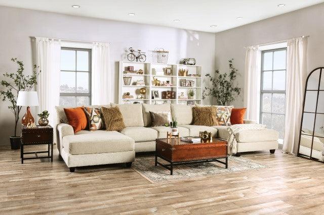 Carnforth SM5218 Tan Transitional Sectional By Furniture Of America - sofafair.com