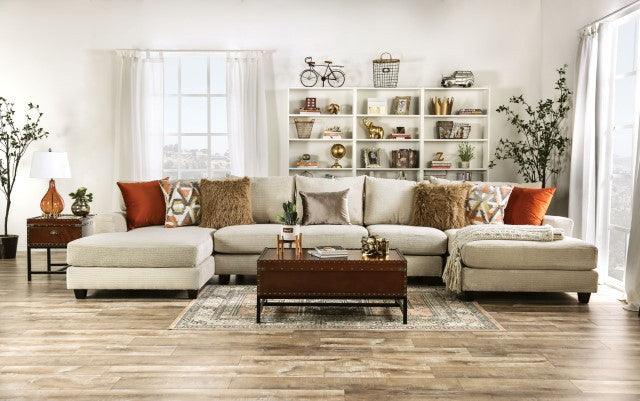 Carnforth SM5218 Tan Transitional Sectional By Furniture Of America - sofafair.com