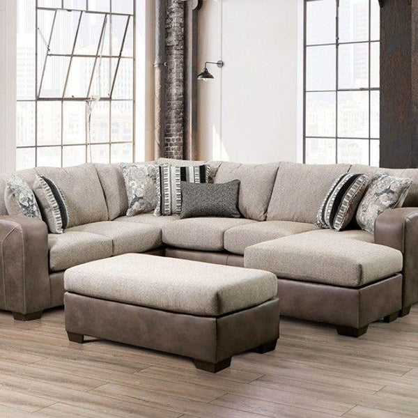 Ashenweald SM5404-SECT Brown/Light Brown Contemporary Sectional By furniture of america - sofafair.com