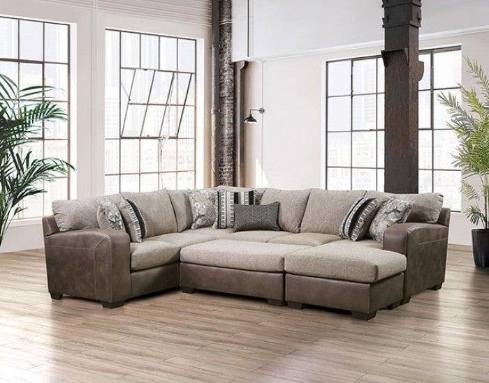 Ashenweald SM5404-SECT Brown/Light Brown Contemporary Sectional By furniture of america - sofafair.com