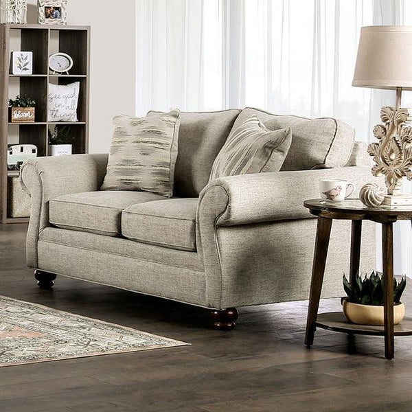 Amaya SM5411-LV Cream Transitional Loveseat By Furniture Of America - sofafair.com