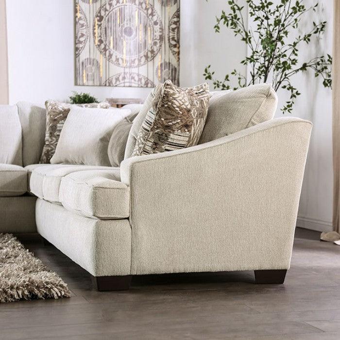 Sectional BY Furniture Of America Mornington SM5416 Ivory/Brown Transitional - sofafair.com