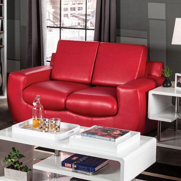 Tekir SM6033-LV Red Contemporary Love Seat By furniture of america - sofafair.com