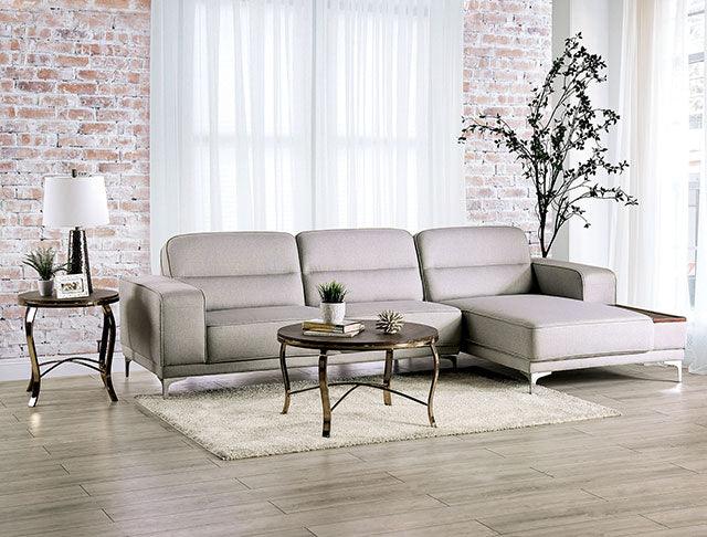 Riehen SM6047 Light Gray Mid-century Modern Sectional By Furniture Of America - sofafair.com