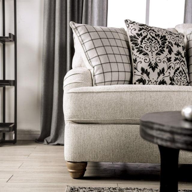 Mossley SM6090-SF Ivory Transitional Sofa By Furniture Of America - sofafair.com