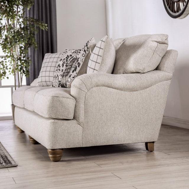 Mossley SM6090-SF Ivory Transitional Sofa By Furniture Of America - sofafair.com
