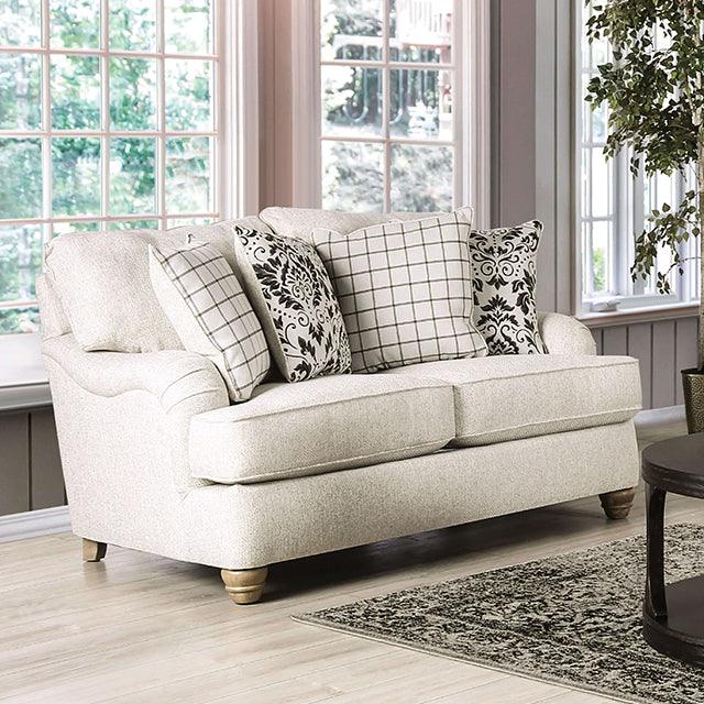 Mossley SM6090-LV Ivory Transitional Loveseat By Furniture Of America - sofafair.com