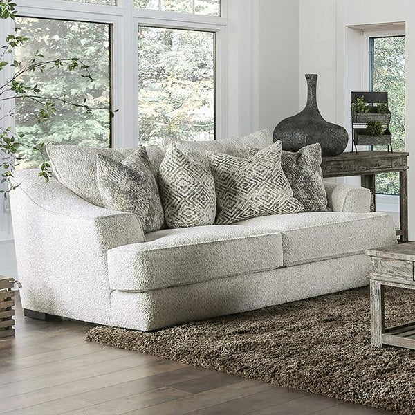 Moorpark SM6092-LV Off-White Contemporary Loveseat By Furniture Of America - sofafair.com