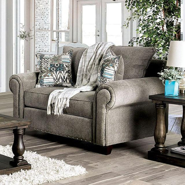 Mott SM6155-LV Gray Transitional Love Seat By Furniture Of America - sofafair.com