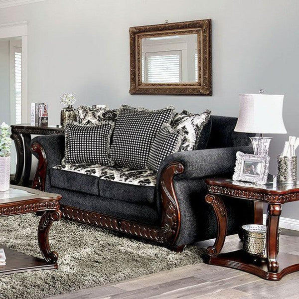 Whitland SM6218-LV Dark Gray Traditional Love Seat By furniture of america - sofafair.com