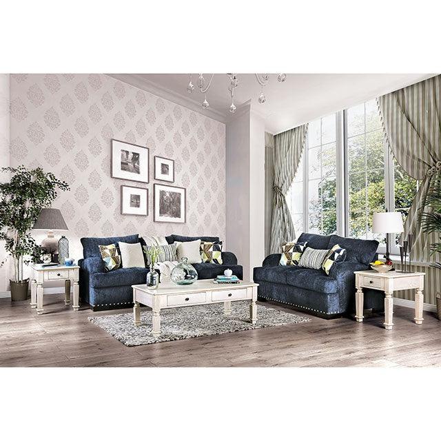Zayla SM6222-LV Navy Transitional Love Seat By Furniture Of America - sofafair.com