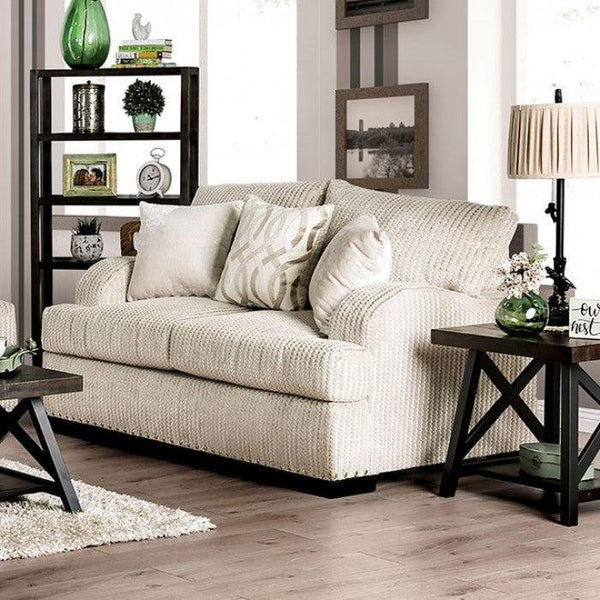 Zayla SM6223-LV Golden Ivory Transitional Love Seat By furniture of america - sofafair.com