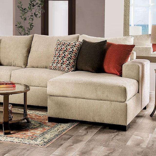 Jayla SM6225 Beige Transitional Sectional By Furniture Of America - sofafair.com