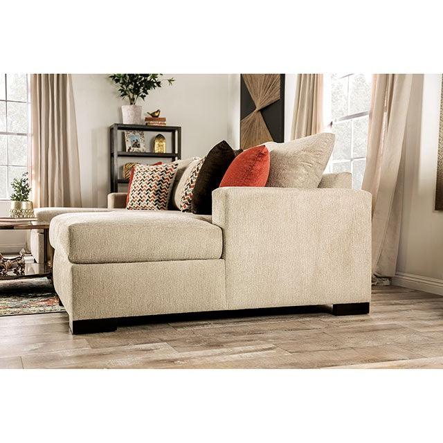 Jayla SM6225 Beige Transitional Sectional By Furniture Of America - sofafair.com