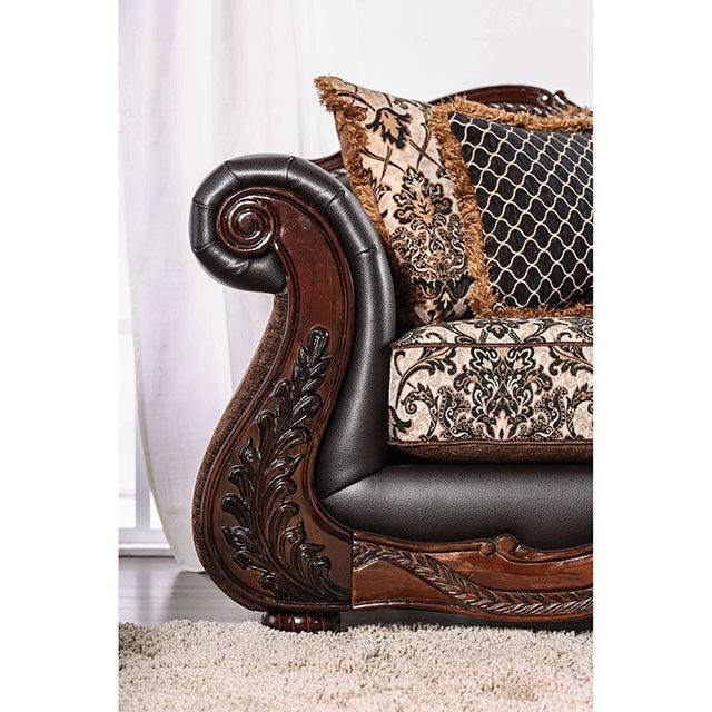 Jamael SM6405-SF Brown/Espresso Traditional Sofa By Furniture Of America - sofafair.com