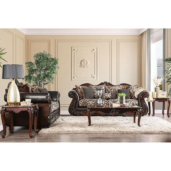 Jamael SM6405-SF Brown/Espresso Traditional Sofa By Furniture Of America - sofafair.com