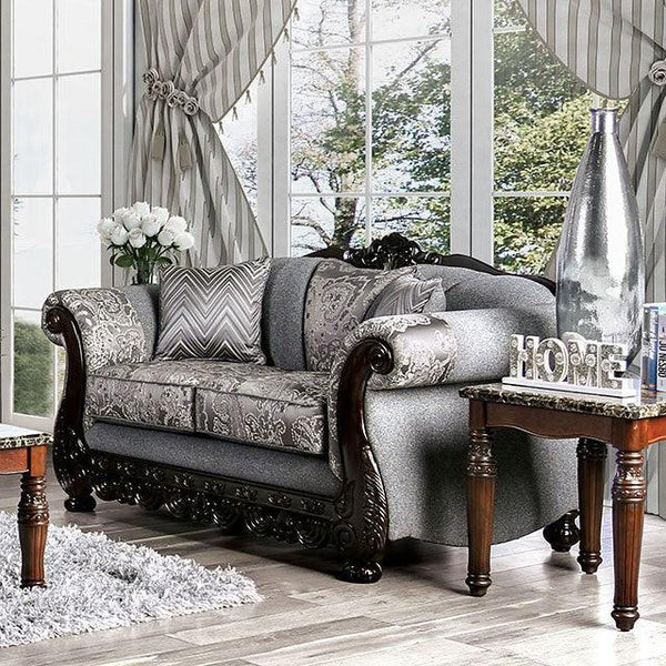 Newdale SM6424-LV Gray Traditional Love Seat By Furniture Of America - sofafair.com