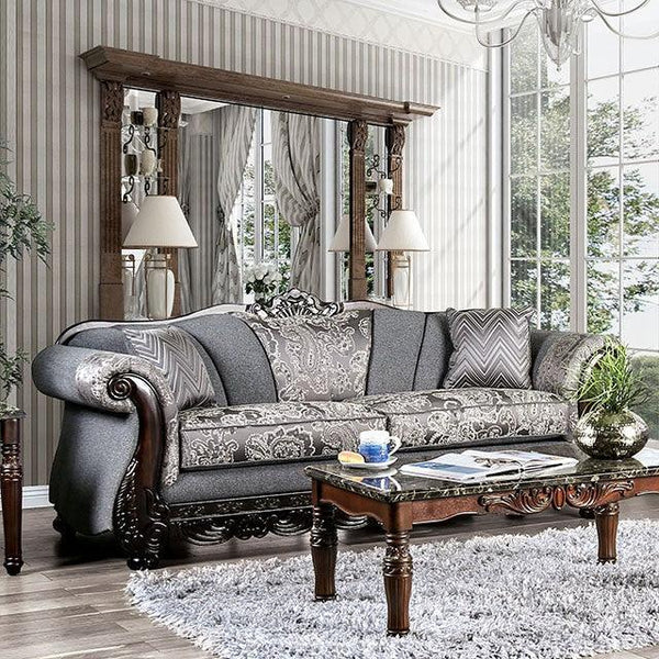 Newdale SM6424-SF Gray Traditional Sofa By Furniture Of America - sofafair.com