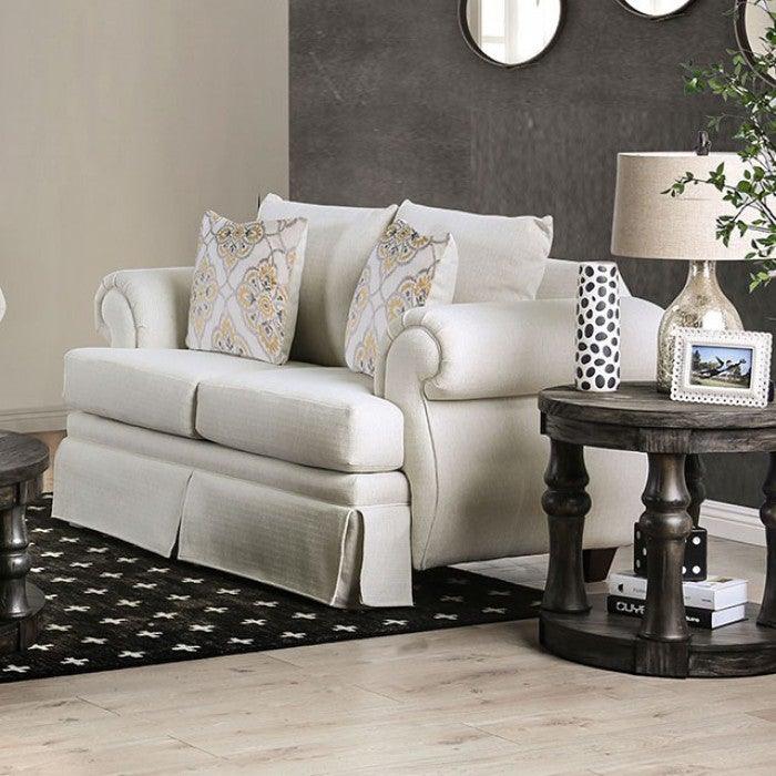 Bergen SM6428-LV Ivory Transitional Love Seat By furniture of america - sofafair.com