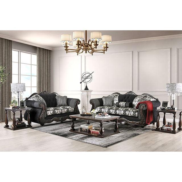 Ronja SM6432-LV Black Traditional Love Seat By Furniture Of America - sofafair.com