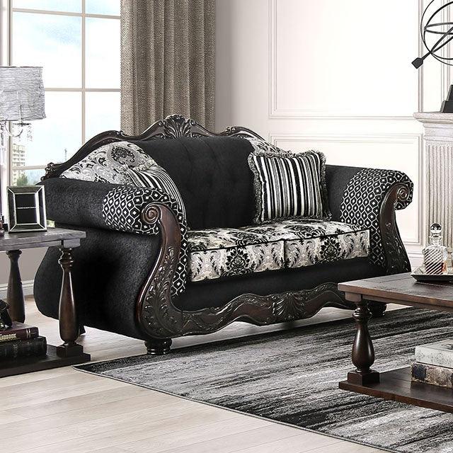 Ronja SM6432-LV Black Traditional Love Seat By Furniture Of America - sofafair.com