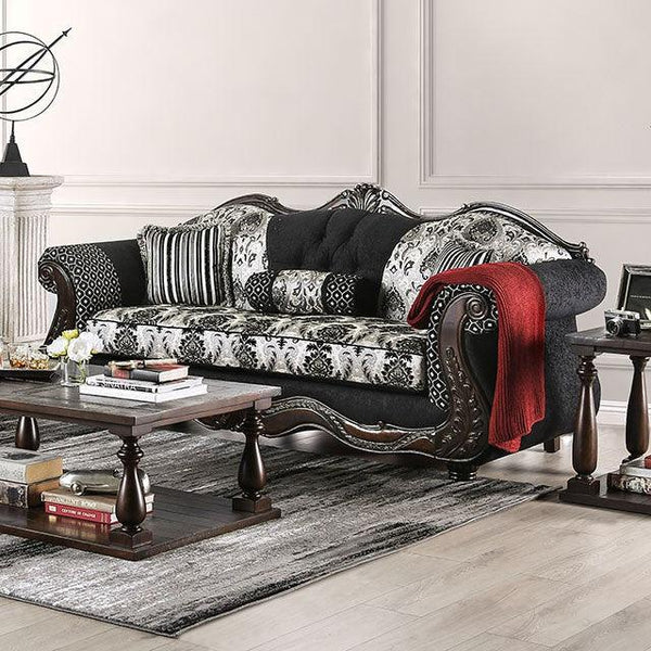 Ronja SM6432-SF Black Traditional Sofa By Furniture Of America - sofafair.com