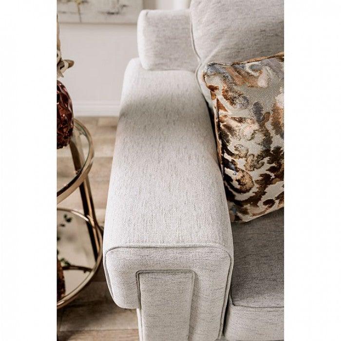 Emely SM6437-LV Light Gray/Gold Transitional Love Seat By furniture of america - sofafair.com