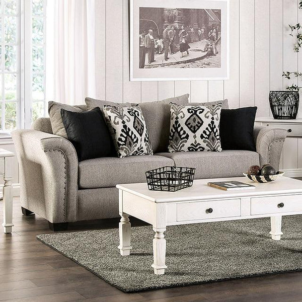 Belsize SM6440-SF Light Taupe/Black Transitional Sofa By Furniture Of America - sofafair.com