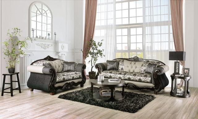 Crespignano SM6449-SF Black/Gray Traditional Sofa By Furniture Of America - sofafair.com