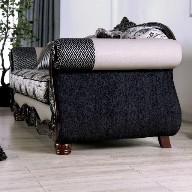 Crespignano SM6449-SF Black/Gray Traditional Sofa By Furniture Of America - sofafair.com