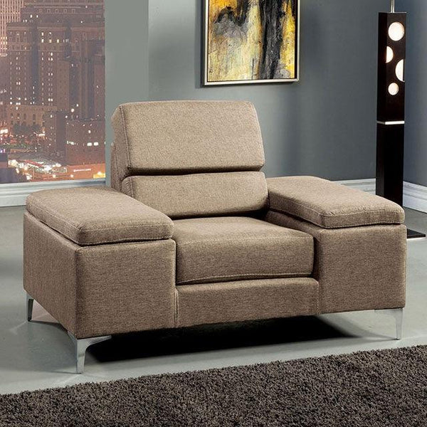 Rhodes SM6605-CH Beige Contemporary Chair By Furniture Of America - sofafair.com