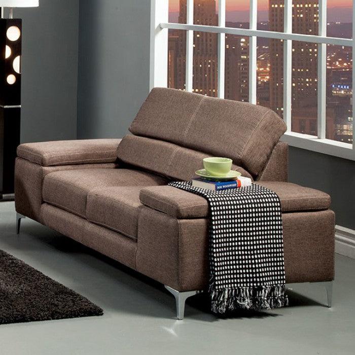 Rhodes SM6605BR-LV Brown Contemporary Love Seat By furniture of america - sofafair.com