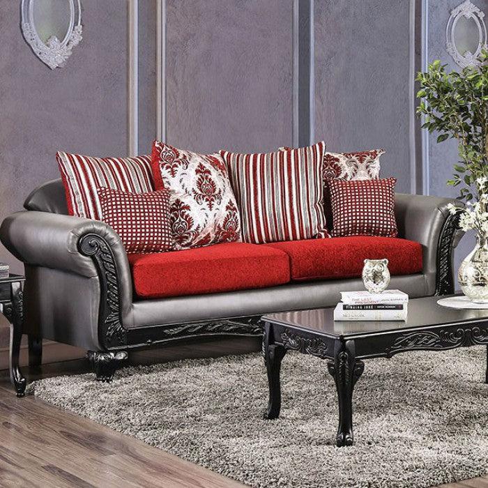 Midleton SM7440-SF Gray/Red/Black Transitional Sofa By furniture of america - sofafair.com