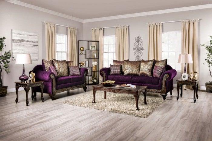 Casilda SM7743-SF Purple Traditional Sofa By furniture of america - sofafair.com