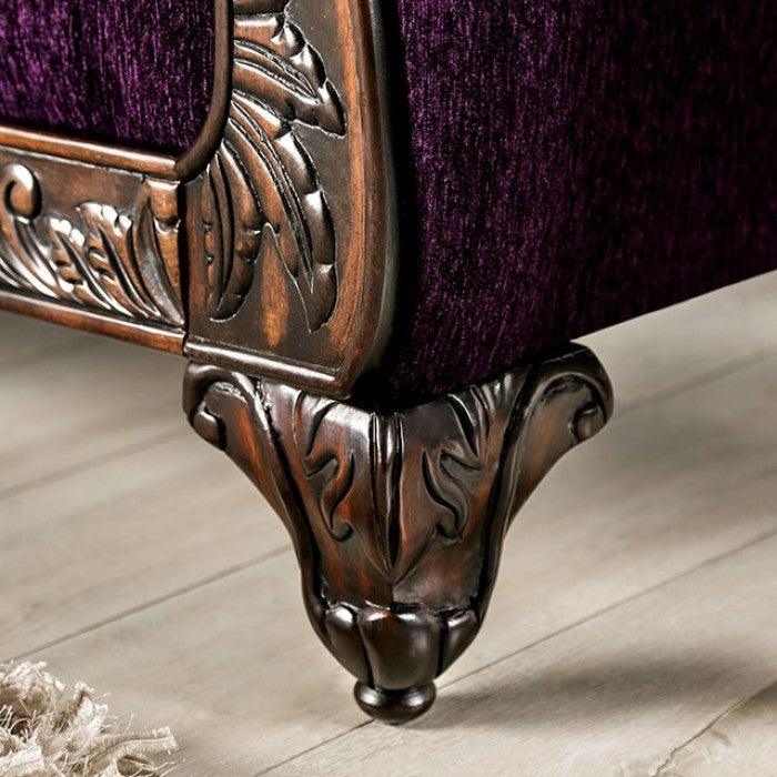 Casilda SM7743-LV Purple Traditional Loveseat By furniture of america - sofafair.com