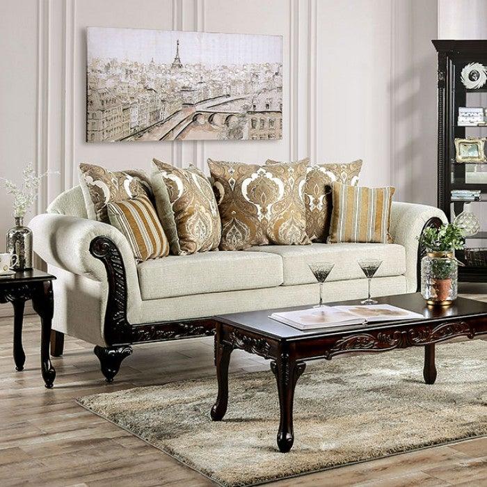 Delizia SM7748-SF Cream Traditional Sofa By furniture of america - sofafair.com