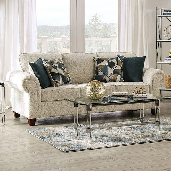 Delgada SM7749-SF Beige Transitional Sofa By Furniture Of America - sofafair.com